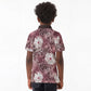 African Leopard Floral Pattern Kid Polo Shirt Sunset Mauve