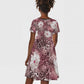 African Leopard Floral Pattern Kid Short Sleeve Dress Sunset Mauve