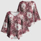 African Leopard Floral Pattern Kimono Sleeve Blouse Sunset Mauve