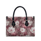 African Leopard Floral Pattern Leather Bag Sunset Mauve