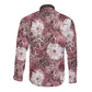 African Leopard Floral Pattern Long Sleeve Button Shirt Sunset Mauve