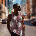 African Leopard Floral Pattern Men Tank Top Sunset Mauve