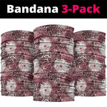 African Leopard Floral Pattern Neck Gaiter Sunset Mauve