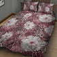 African Leopard Floral Pattern Quilt Bed Set Sunset Mauve