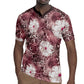African Leopard Floral Pattern Rugby Jersey Sunset Mauve