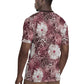 African Leopard Floral Pattern Rugby Jersey Sunset Mauve