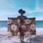 African Leopard Floral Pattern Sarong Sunset Mauve
