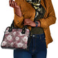 African Leopard Floral Pattern Shoulder Handbag Sunset Mauve