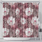 African Leopard Floral Pattern Shower Curtain Sunset Mauve