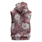 African Leopard Floral Pattern Sleeveless Hoodie Sunset Mauve