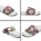 African Leopard Floral Pattern Slide Sandals Sunset Mauve