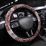 African Leopard Floral Pattern Steering Wheel Cover Sunset Mauve