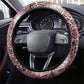 African Leopard Floral Pattern Steering Wheel Cover Sunset Mauve