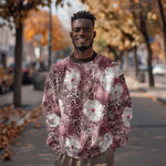 African Leopard Floral Pattern Sweatshirt Sunset Mauve