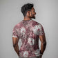 African Leopard Floral Pattern T shirt Sunset Mauve