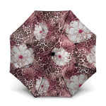 African Leopard Floral Pattern Umbrella Sunset Mauve