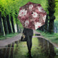 African Leopard Floral Pattern Umbrella Sunset Mauve