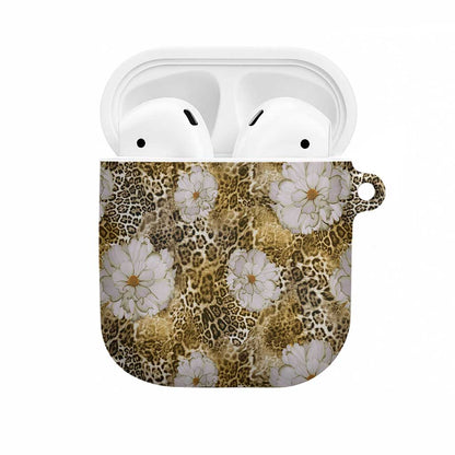 African Leopard Floral Pattern AirPods Case Savannah Gold