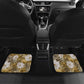 African Leopard Floral Pattern Car Mats Savannah Gold