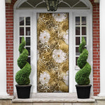 African Leopard Floral Pattern Door Cover Savannah Gold