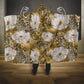 African Leopard Floral Pattern Hooded Blanket Savannah Gold