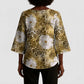 African Leopard Floral Pattern Kimono Sleeve Blouse Savannah Gold