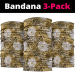 African Leopard Floral Pattern Neck Gaiter Savannah Gold