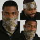 African Leopard Floral Pattern Neck Gaiter Savannah Gold