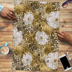 African Leopard Floral Pattern Puzzle Savannah Gold