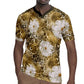 African Leopard Floral Pattern Rugby Jersey Savannah Gold