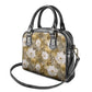 African Leopard Floral Pattern Shoulder Handbag Savannah Gold