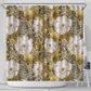 African Leopard Floral Pattern Shower Curtain Savannah Gold