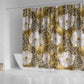 African Leopard Floral Pattern Shower Curtain Savannah Gold