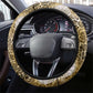 African Leopard Floral Pattern Steering Wheel Cover Savannah Gold