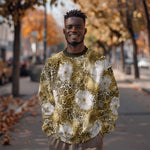 African Leopard Floral Pattern Sweatshirt Savannah Gold