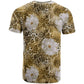 African Leopard Floral Pattern T shirt Savannah Gold