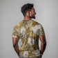 African Leopard Floral Pattern T shirt Savannah Gold