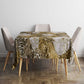 African Leopard Floral Pattern Tablecloth Savannah Gold