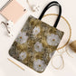 African Leopard Floral Pattern Tote Bag Savannah Gold