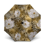 African Leopard Floral Pattern Umbrella Savannah Gold