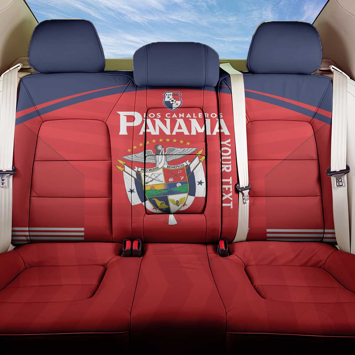 Custom Panama Football Back Car Seat Cover Go Los Canaleros Go