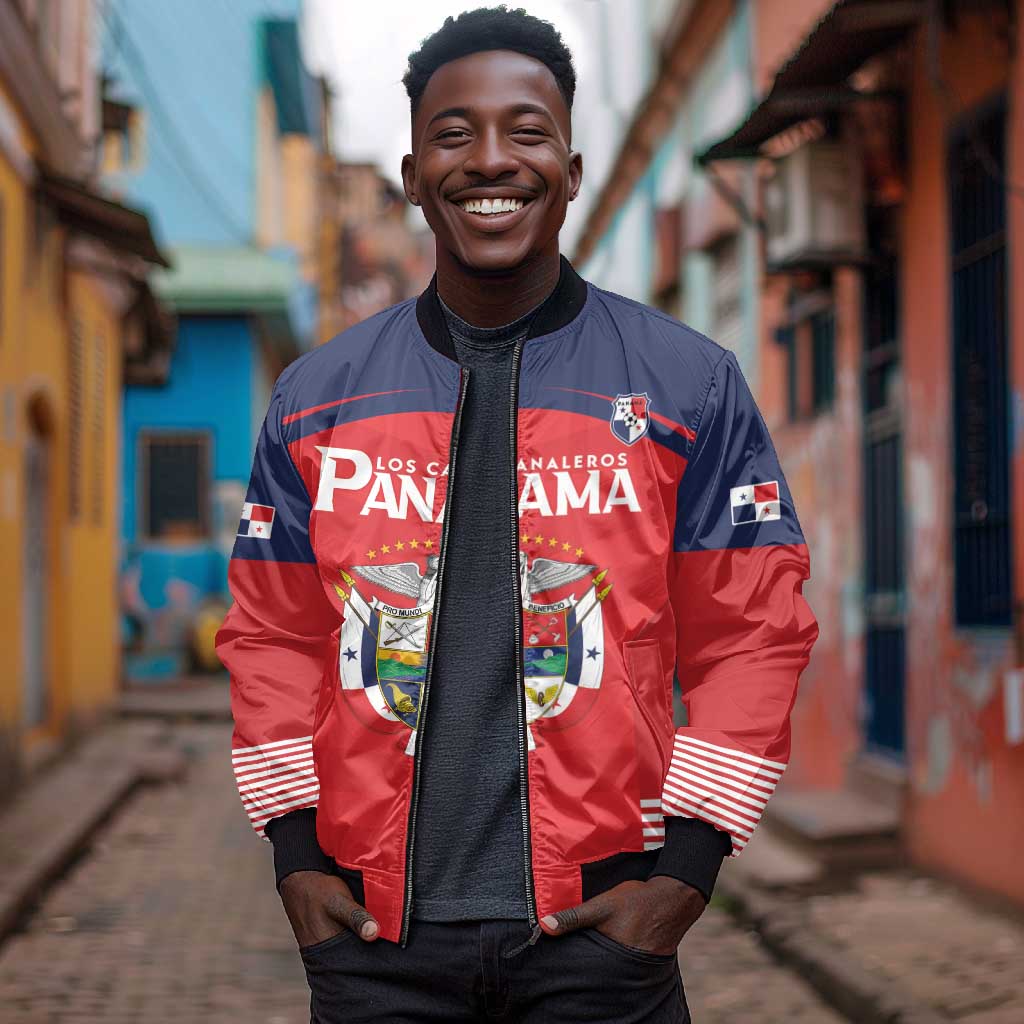 Custom Panama Football Bomber Jacket Go Los Canaleros Go