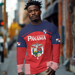 Custom Panama Football Long Sleeve Shirt Go Los Canaleros Go