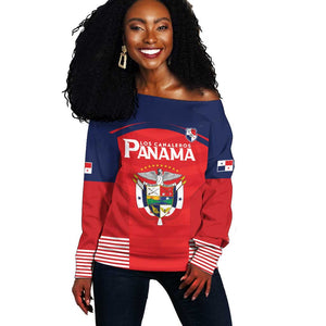 Custom Panama Football Off Shoulder Sweater Go Los Canaleros Go
