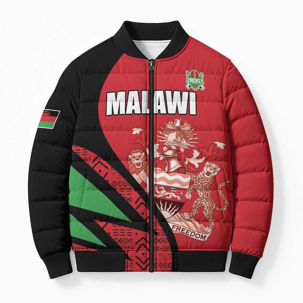 Custom Malawi Cricket Bomber Puffer Jacket Go Champions