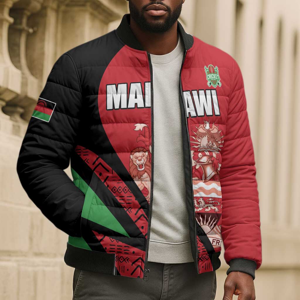 Custom Malawi Cricket Bomber Puffer Jacket Go Champions