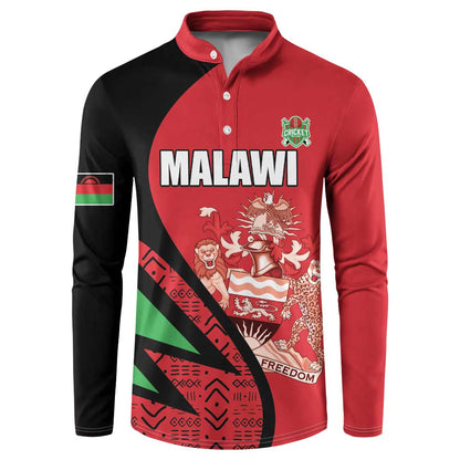 Custom Malawi Cricket Button Sweatshirt Go Champions