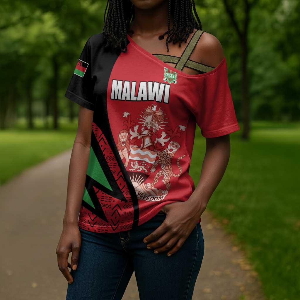 Custom Malawi Cricket Cross Shoulder Shirt Go Champions