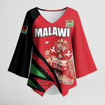 Custom Malawi Cricket Kimono Sleeve Blouse Go Champions