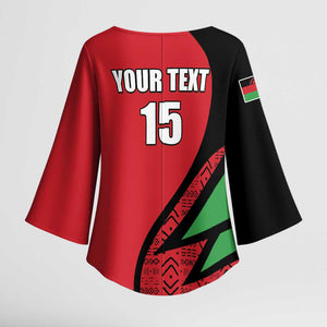 Custom Malawi Cricket Kimono Sleeve Blouse Go Champions